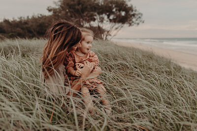 Photos by Jordi - Mother and daughter in sand dune, Gold Coast